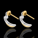 Boucles d'oreilles l'aventure à deux - or blanc et or jaune 18 carats Boucles d'oreilles l'aventure à deux - or blanc et or jaune 18 carats