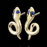 Boucles d'oreilles balade imaginaire - mini venin - saphirs - or jaune 9