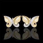Boucles d'oreilles balade imaginaire - papillon cascade - or blanc et or Boucles d'oreilles balade imaginaire - papillon cascade - or blanc et or