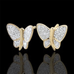 Boucles d'oreilles balade imaginaire - papillon musicien - 2 ors - or bl