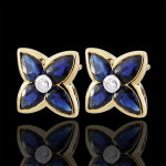Boucles d'oreilles belle toile - saphirs - or jaune 9 carats