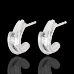Boucles d'oreilles bipolaire - or blanc 18 carats