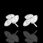 Boucles d'oreilles bouquets de diamants or blanc 18 carats
