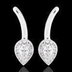 Boucles d'oreilles bourgeon - or blanc 18 carats et diamants Boucles d'oreilles bourgeon - or blanc 18 carats et diamants