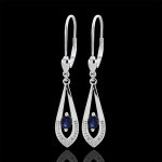 Boucles d'oreilles britanie - saphirs - or blanc 9 carats