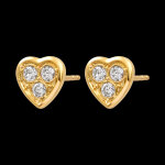 Boucles d'oreilles cadora  or jaune 9 carats et diamants synthtiq
