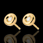Boucles d'oreilles calice diamants - puce or jaune 18 carats