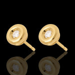 Boucles d'oreilles calice diamant - puce or jaune 18 carats Boucles d'oreilles calice diamant - puce or jaune 18 carats