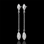 Boucles d'oreilles calissons - or blanc 9 carats Boucles d'oreilles calissons - or blanc 9 carats
