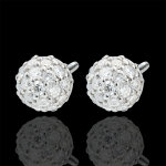 Boucles d'oreilles destinée - charme de diamant - or blanc 18 carats Boucles d'oreilles destinée - charme de diamant - or blanc 18 carats