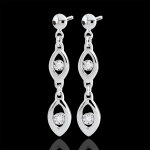 Boucles d'oreilles le charme du paon - or blanc 18 carats