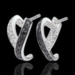 Boucles d'oreilles clair obscur - mouvement - or blanc 9 carats diamants