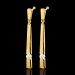 Boucles d'oreilles clopatre or jaune 18 carats diamants