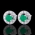 Boucles d'oreilles clvia - meraude - or blanc 18 carats