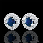 Boucles d'oreilles clvia - saphirs - or blanc 18 carats