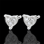 Boucles d'oreilles coeurs romy - or blanc 9 carats Boucles d'oreilles coeurs romy - or blanc 9 carats