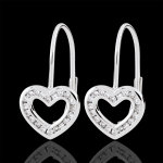 Boucles d'oreilles coeurs téa - 40 diamants - or blanc 9 carats Boucles d'oreilles coeurs téa - 40 diamants - or blanc 9 carats