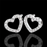 Boucles d'oreilles coeurs zadig or blanc 9 carats Boucles d'oreilles coeurs zadig or blanc 9 carats
