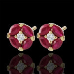 Boucles d'oreilles coquelicots - or jaune 9 carats