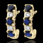 Boucles d'oreilles croles clarisse - saphirs or jaune 9 carats
