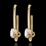 Boucles d'oreilles créoles coeur pliage 3 ors 9 carats Boucles d'oreilles créoles coeur pliage 3 ors 9 carats