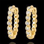 Boucles d'oreilles créoles fleur de sel - ecume précieuse - or jaune Boucles d'oreilles créoles fleur de sel - ecume précieuse - or jaune