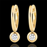 Boucles d'oreilles créoles fraîcheur - eléa - or jaune 9 carats et d Boucles d'oreilles créoles fraîcheur - eléa - or jaune 9 carats et d