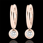 Boucles d'oreilles cr�oles fra�cheur - el�a - or rose 9 carats et di