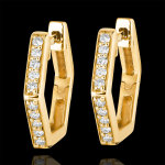 Boucles d'oreilles créoles fraîcheur - hexagonia - or jaune 18 carats Boucles d'oreilles créoles fraîcheur - hexagonia - or jaune 18 carats