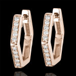 Boucles d'oreilles croles fracheur - hexagonia - or rose 9 carats et