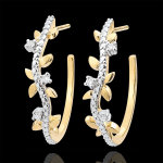 Boucles d'oreilles créoles jardin enchanté - feuillage royal - or jaun Boucles d'oreilles créoles jardin enchanté - feuillage royal - or jaun