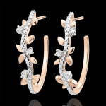 Boucles d'oreilles créoles jardin enchanté - feuillage royal - or rose Boucles d'oreilles créoles jardin enchanté - feuillage royal - or rose