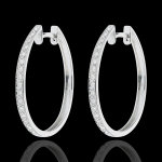 Boucles d'oreilles croles or blanc 18 carats anneaux de vnus