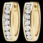 Boucles d'oreilles créoles or jaune 18 carats et diamants Boucles d'oreilles créoles or jaune 18 carats et diamants