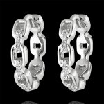 Boucles d'oreilles croles regard d'orient - maillon cubain - or blanc
