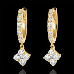 Boucles d'oreilles croles semi - paves fracheur - dina - or jaune 9