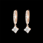 Boucles d'oreilles créoles semi - pavées fraîcheur - dina - or rose 9 c Boucles d'oreilles créoles semi - pavées fraîcheur - dina - or rose 9 c