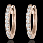 Boucles d'oreilles croles semi - paves fracheur - eva - or rose 18