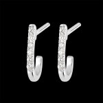 Boucles d'oreilles demi - créoles fraîcheur - ella - or blanc 9 carats e Boucles d'oreilles demi - créoles fraîcheur - ella - or blanc 9 carats e