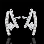 Boucles d'oreilles diamants erina - or blanc 9 carats