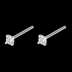 Boucles d'oreilles diamants fra�cheur - eclat - puces or blanc 9 carat