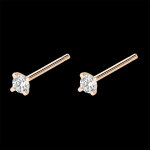 Boucles d'oreilles diamants fraîcheur - eclat - puces or rose 9 carats Boucles d'oreilles diamants fraîcheur - eclat - puces or rose 9 carats