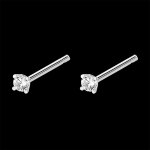 Boucles d'oreilles diamants fraîcheur - mini eclat - puces or blanc 18 Boucles d'oreilles diamants fraîcheur - mini eclat - puces or blanc 18