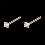 Boucles d'oreilles diamants fraîcheur - mini eclat - puces or rose 18 Boucles d'oreilles diamants fraîcheur - mini eclat - puces or rose 18