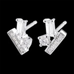 Boucles d'oreilles diamants givr�s - or blanc 18 carats