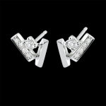 Boucles d'oreilles diamants glac�s - or blanc 9 carats