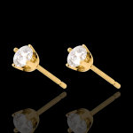 Boucles d'oreilles diamants (tgm + ) - puces or jaune 18 carats - 0. 5 cara Boucles d'oreilles diamants (tgm + ) - puces or jaune 18 carats - 0. 5 cara