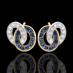 Boucles d'oreilles duorama - saphirs et diamants - or blanc et or jaune Boucles d'oreilles duorama - saphirs et diamants - or blanc et or jaune