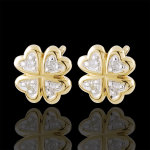 Boucles d'oreilles eclosion - ma chance - diamants - or blanc et or jau Boucles d'oreilles eclosion - ma chance - diamants - or blanc et or jau
