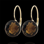 Boucles d'oreilles emma - quartz fumé - or jaune 9 carats Boucles d'oreilles emma - quartz fumé - or jaune 9 carats